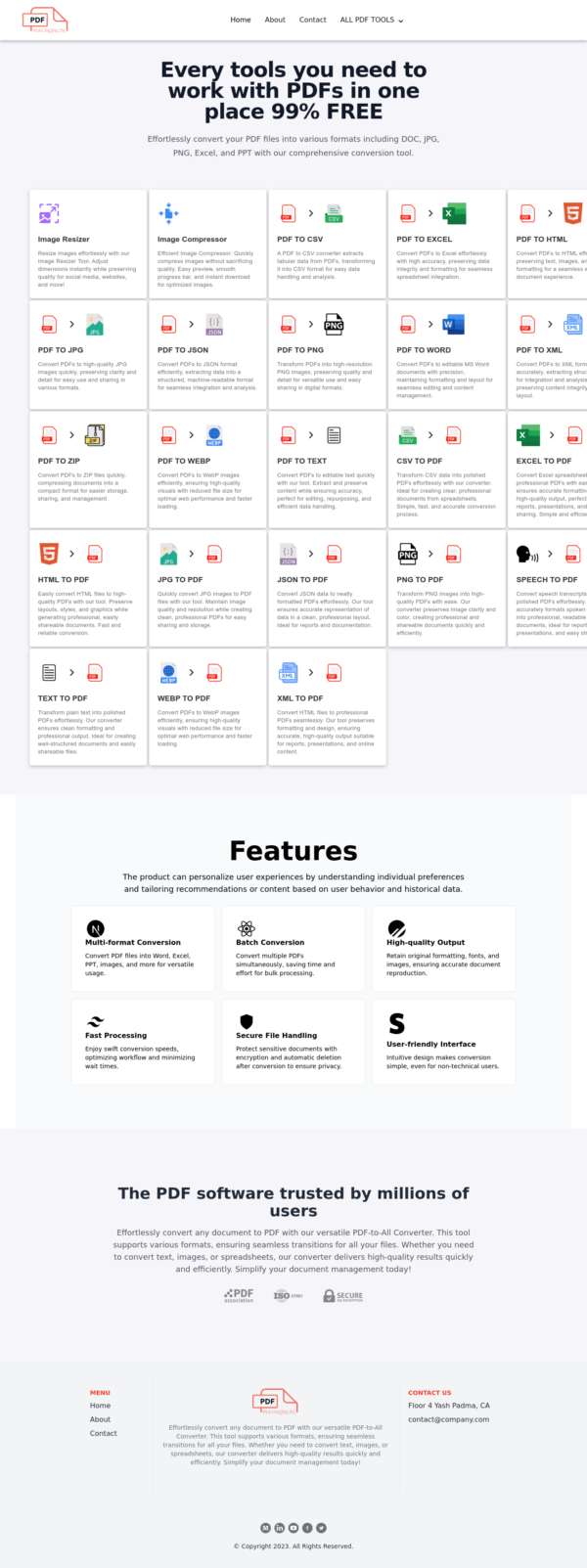 Ultimate PDF Converter Website PHP Script With 23 Tools